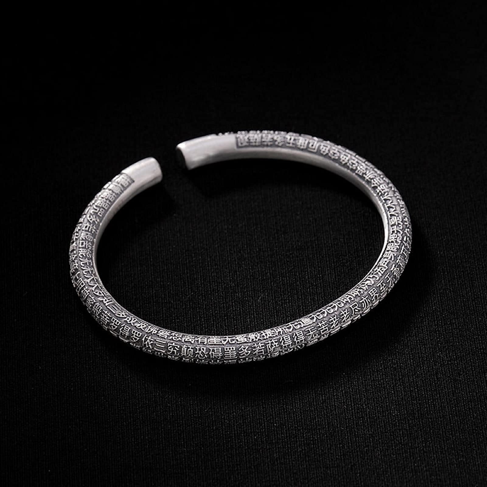 Amazon.co.jp: S999 純銀マット男性と女性オープンブレスレット